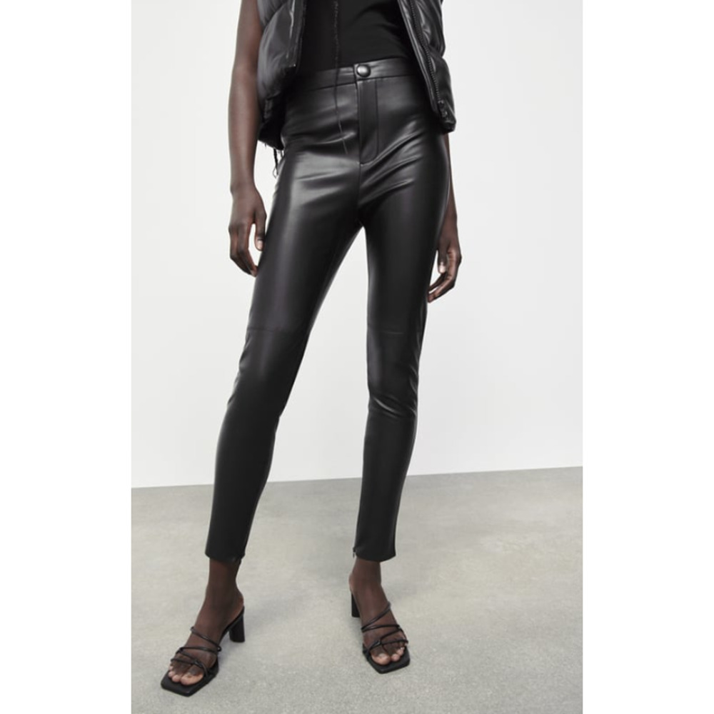 Zara Trafaluc Pants Small High Waisted Faux Leather Legging Blogger Favorite